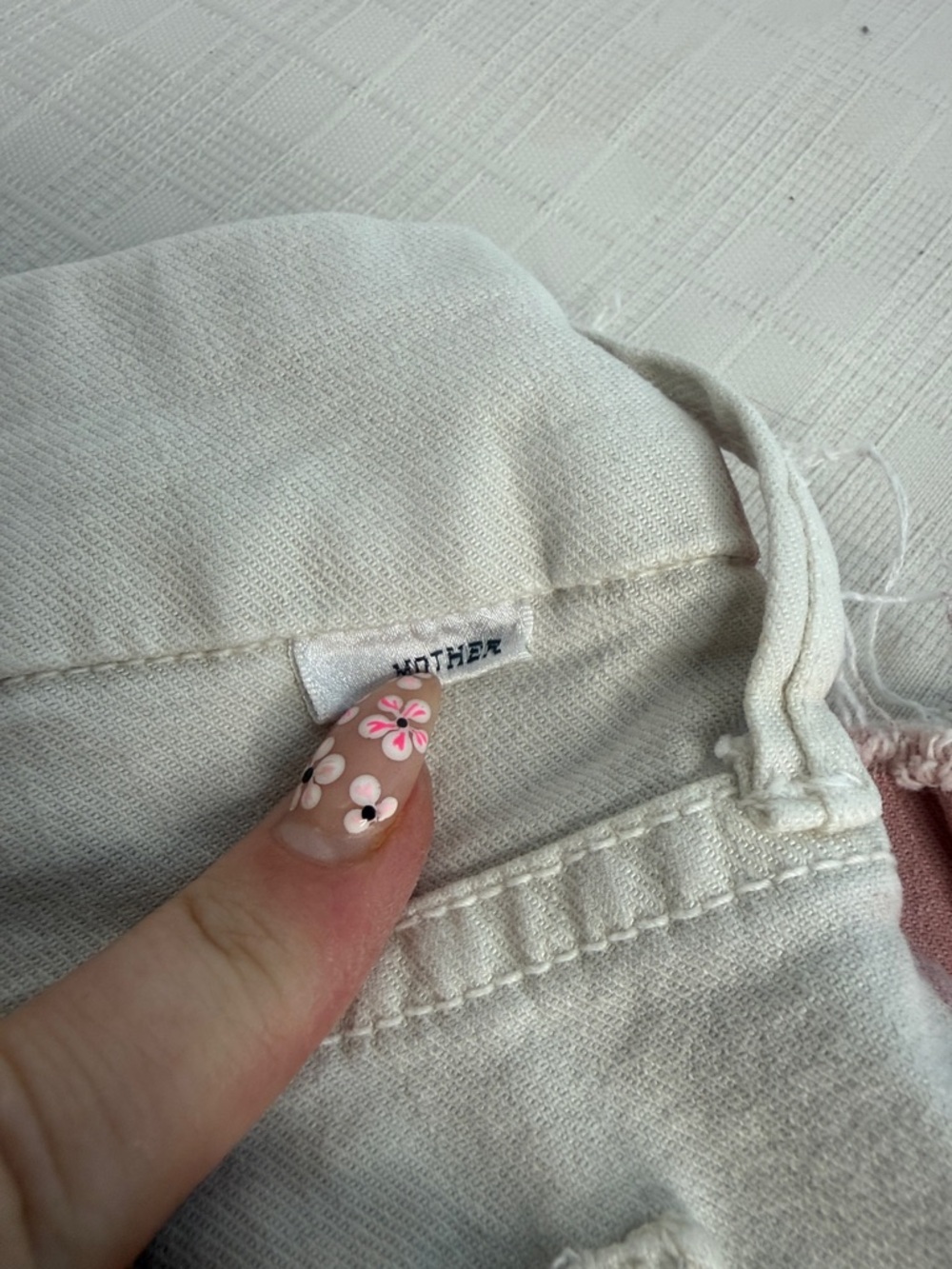 MOTHER | NEW The Looker Ankle Fray So Far Gone Jeans in White Painted Stripe, - Picture 9 of 12